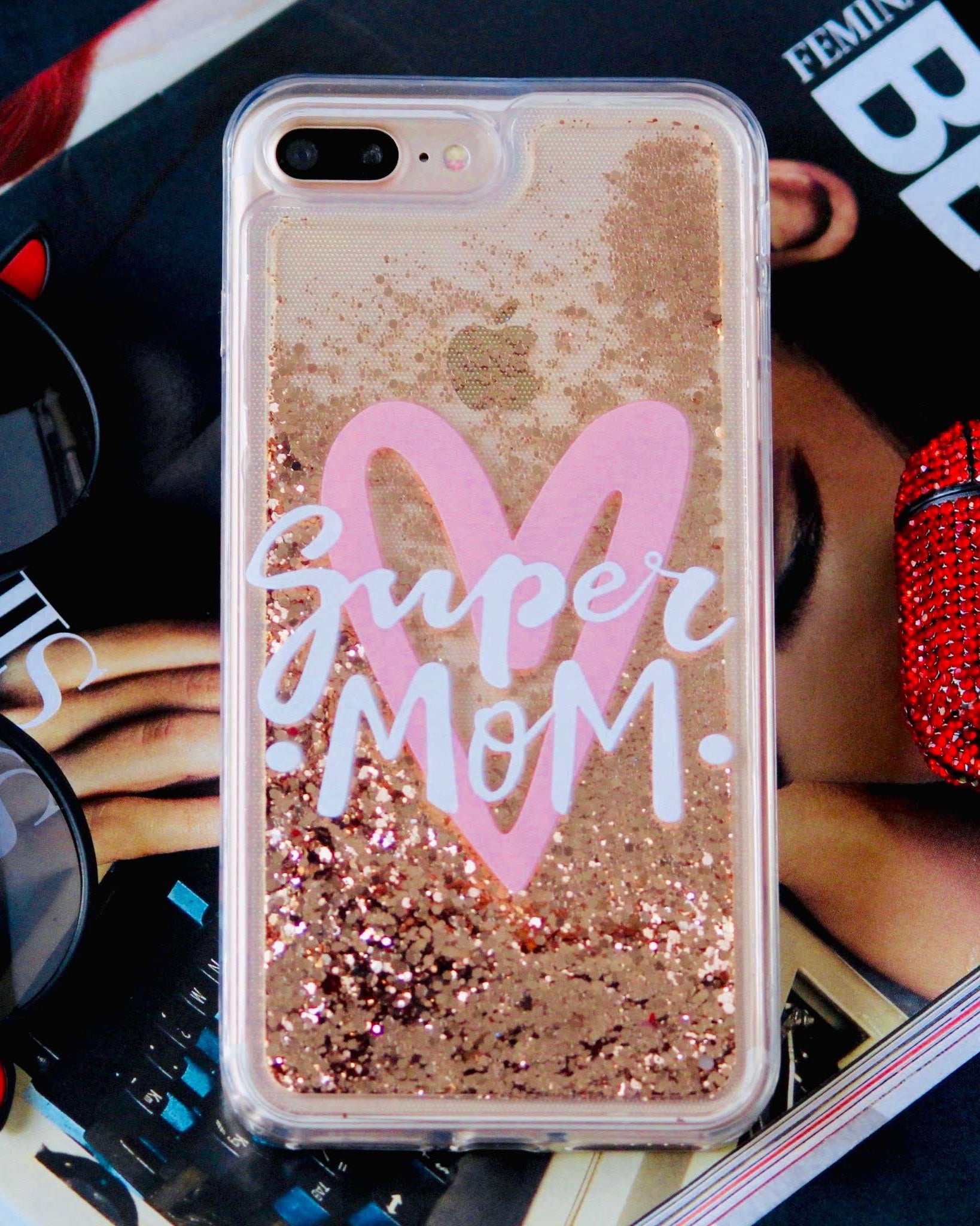 Super Mom Bling Glitter Luxury Cover