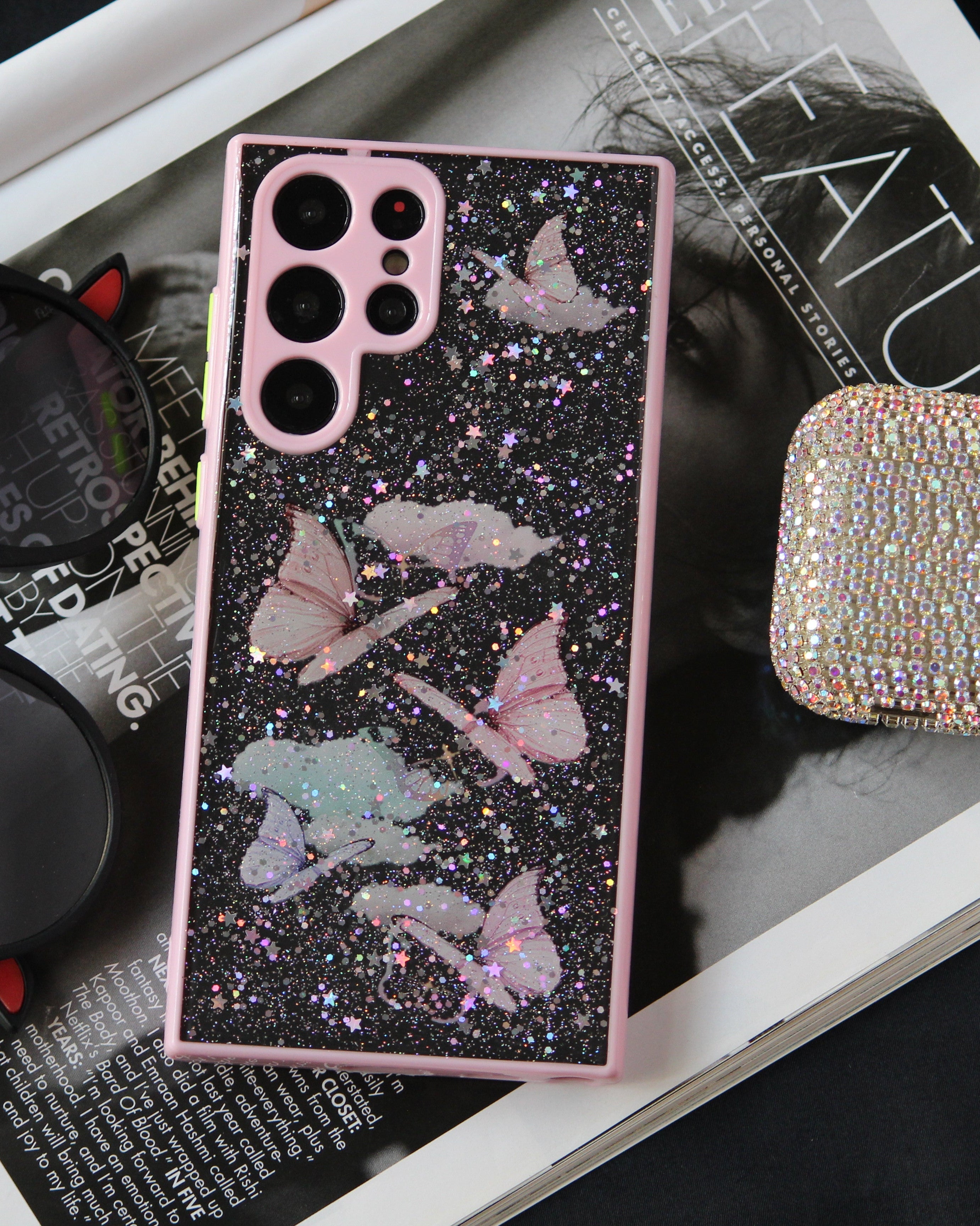 Butterfly Glitter Transparent Cover iPhone cover – JustAndBest India