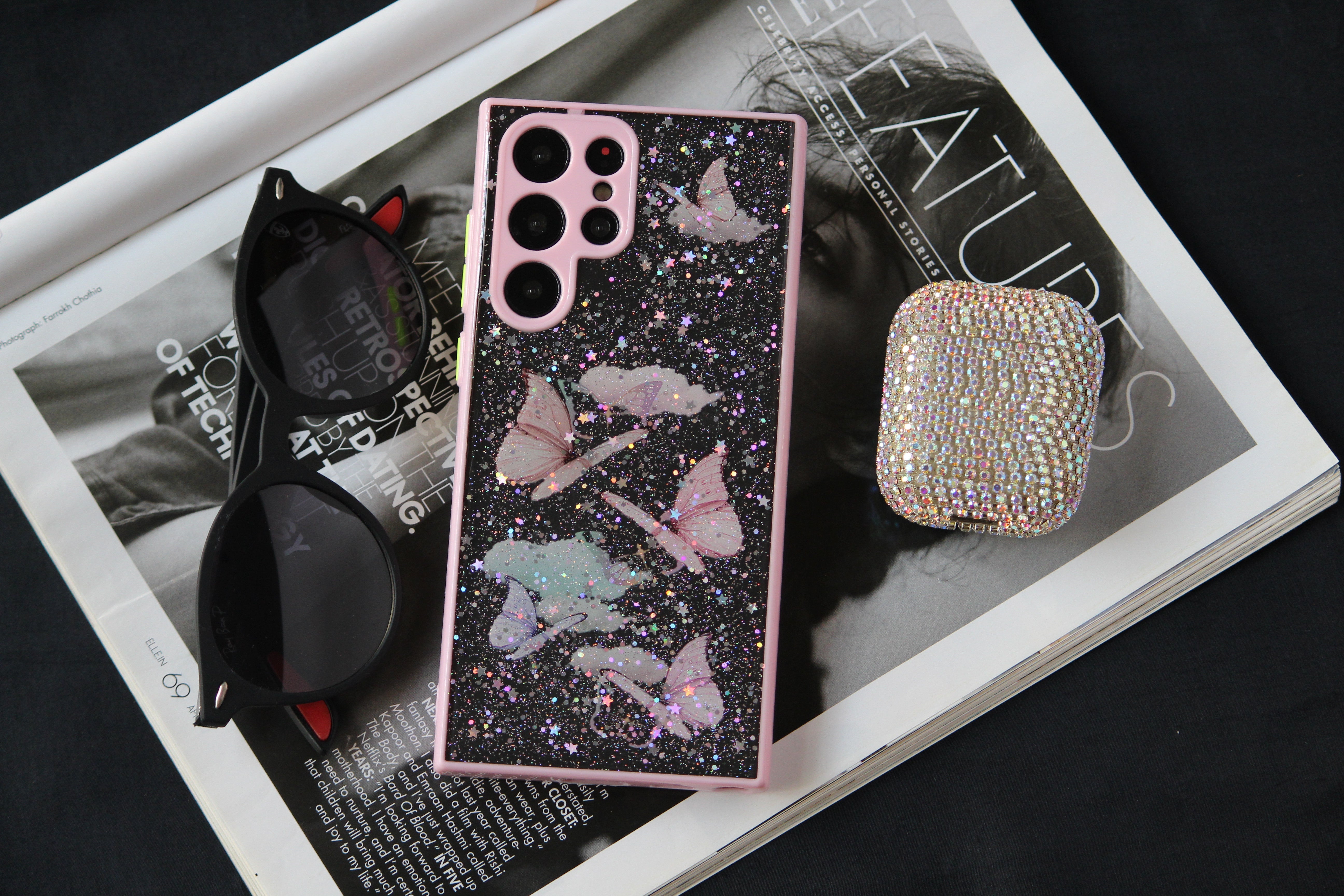 Butterfly Glitter Transparent Cover iPhone cover – JustAndBest India