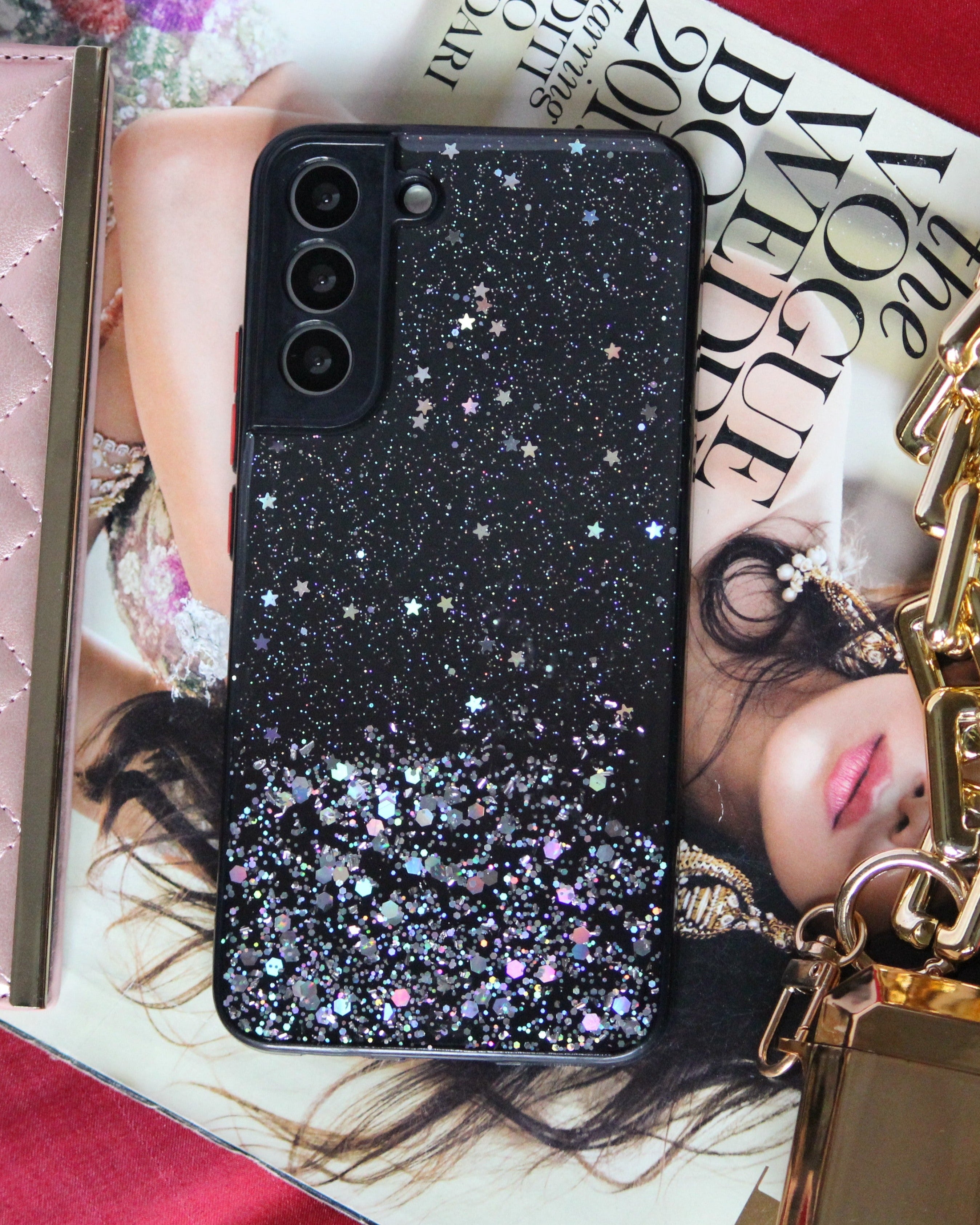 Glitter Stars Transparent Cover iPhone cover – JustAndBest India