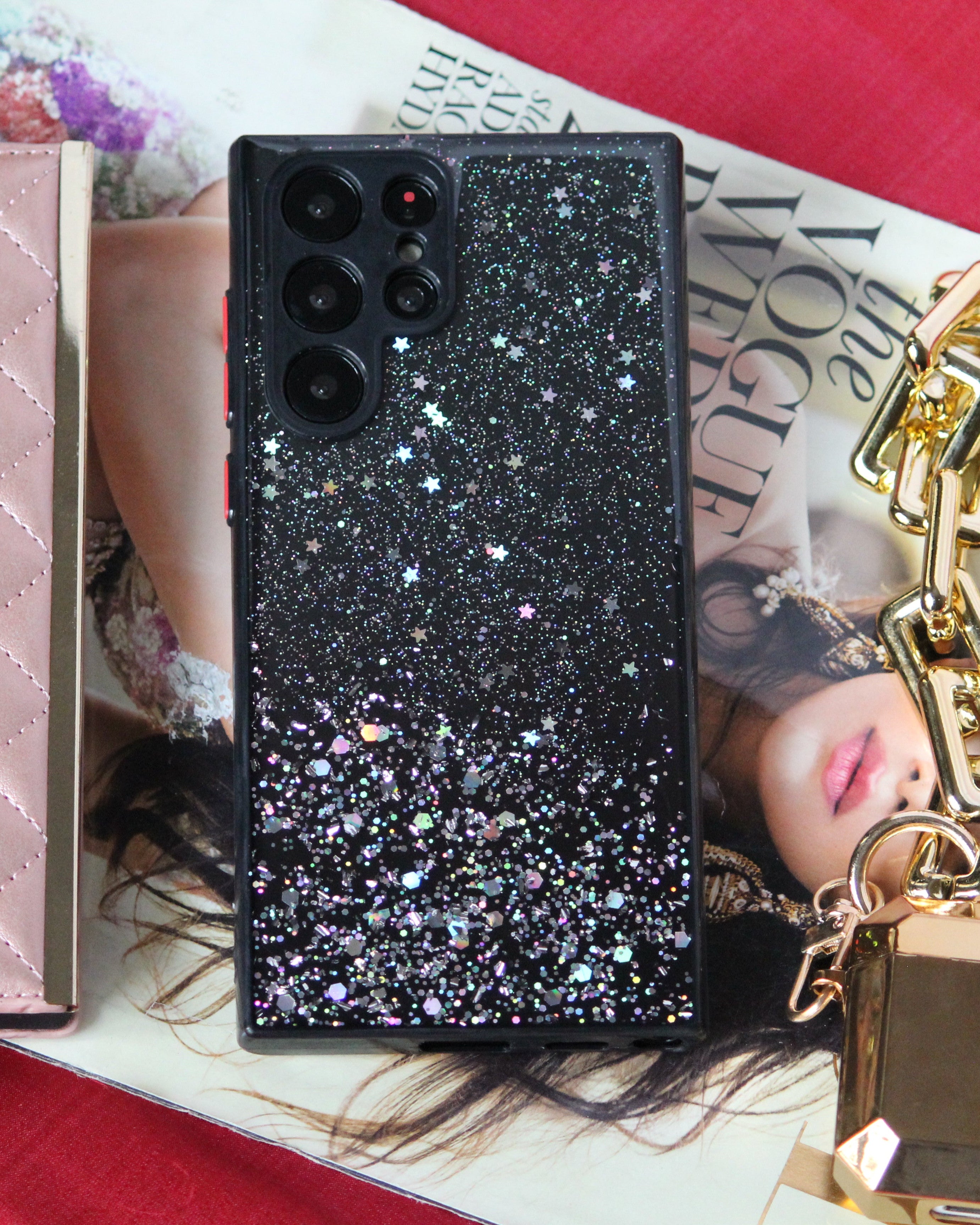 Glitter Stars Transparent Cover iPhone cover – JustAndBest India