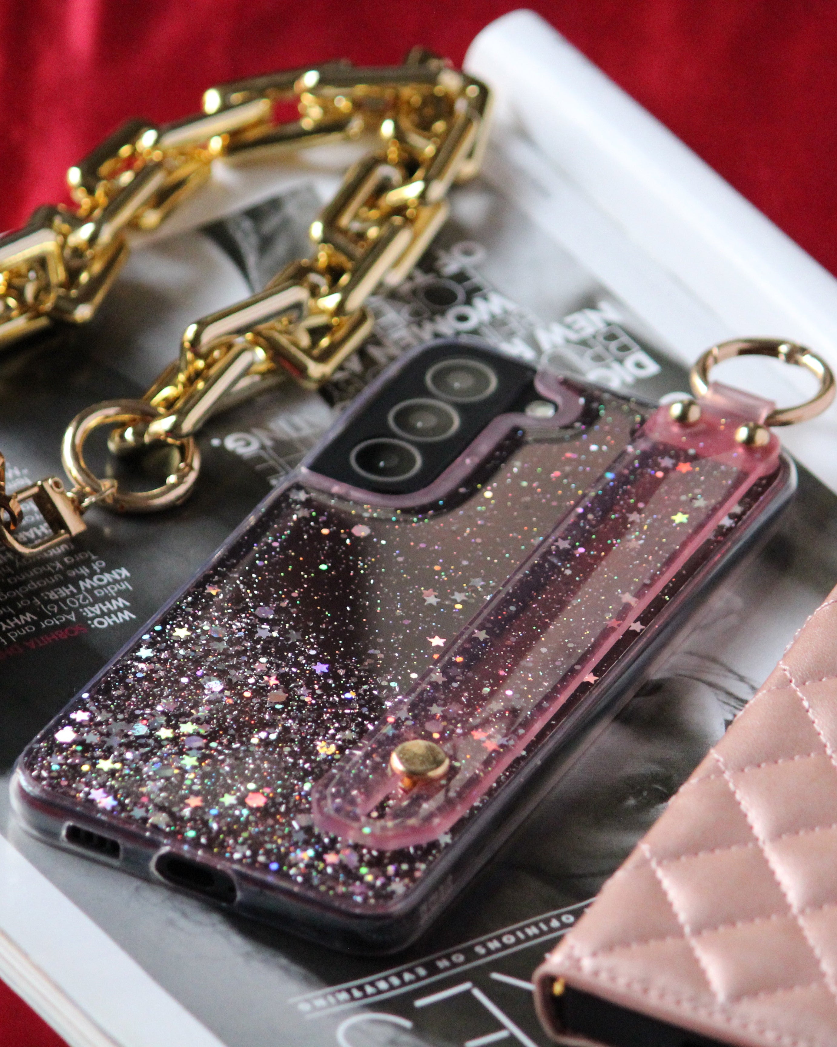 transparent glitter cover for samsung s21 ef