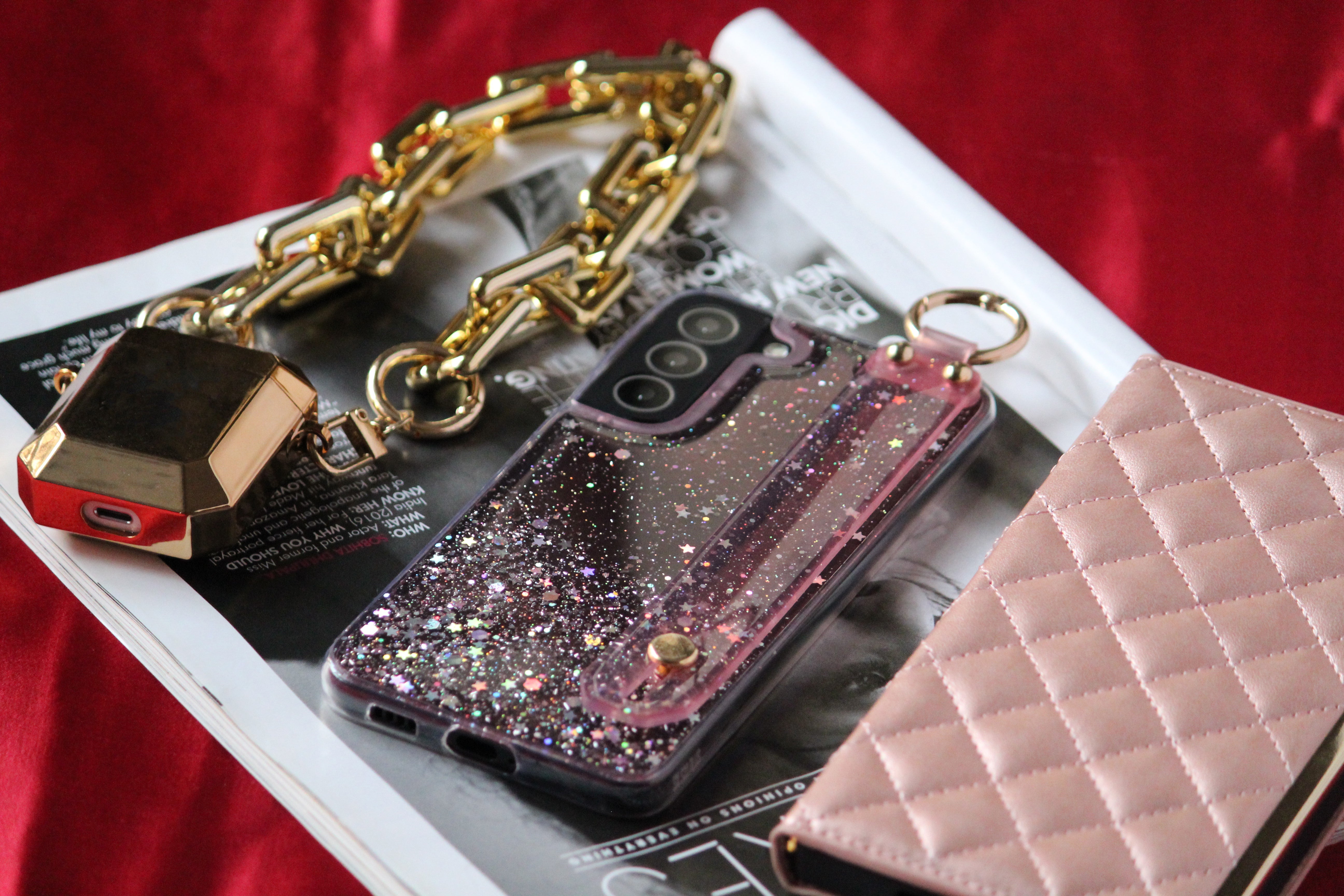 transparent glitter cover for samsung s21 ef