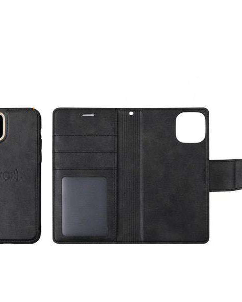 black leather wallet case