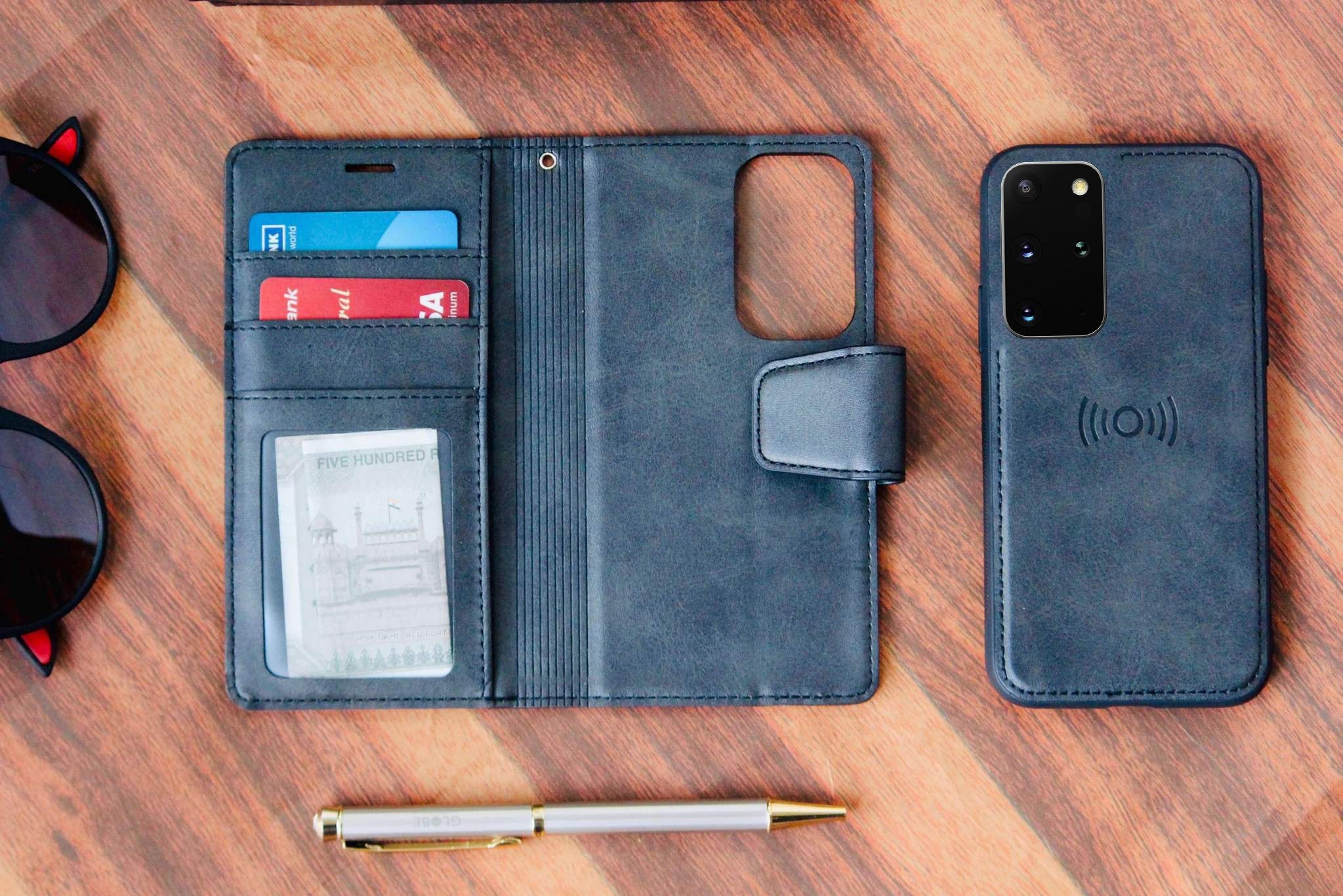 Two-In-One Wallet Style Premium Leather Luxury Flip Case iPhone cover – JustAndBest India