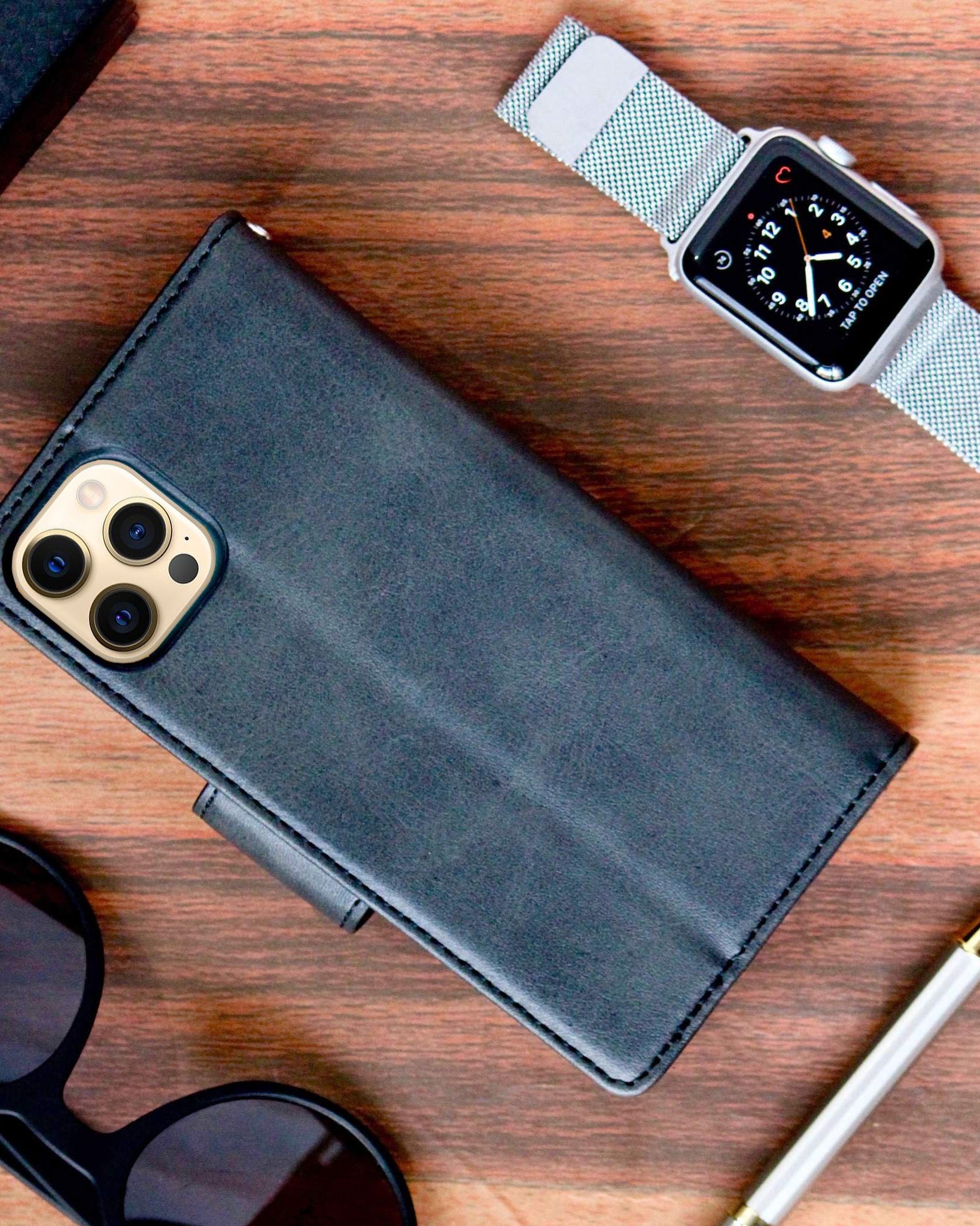 Two-In-One Wallet Style Premium Leather Luxury Flip Case iPhone cover – JustAndBest India
