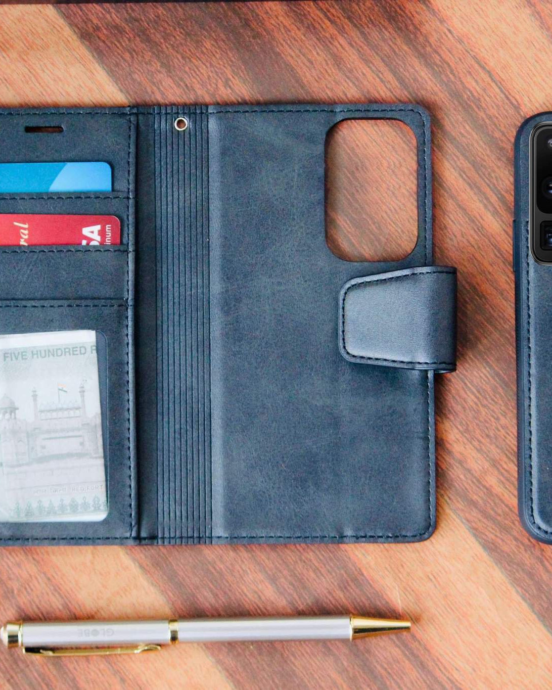 Two-In-One Wallet Style Premium Leather Luxury Flip Samsung Galaxy S20 Ultra Cover