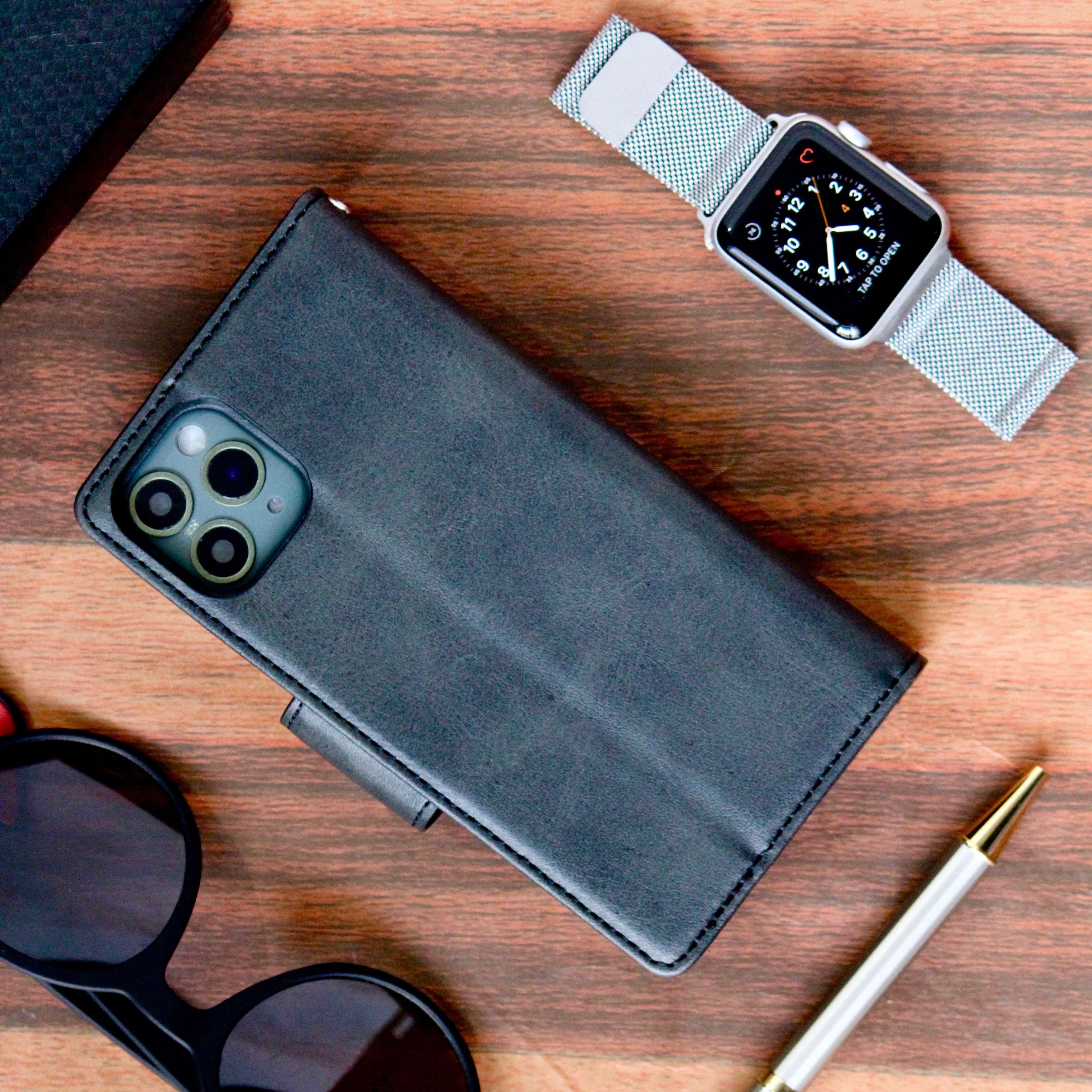 Two-In-One Wallet Style Premium Leather Luxury Flip Case iPhone cover – JustAndBest India