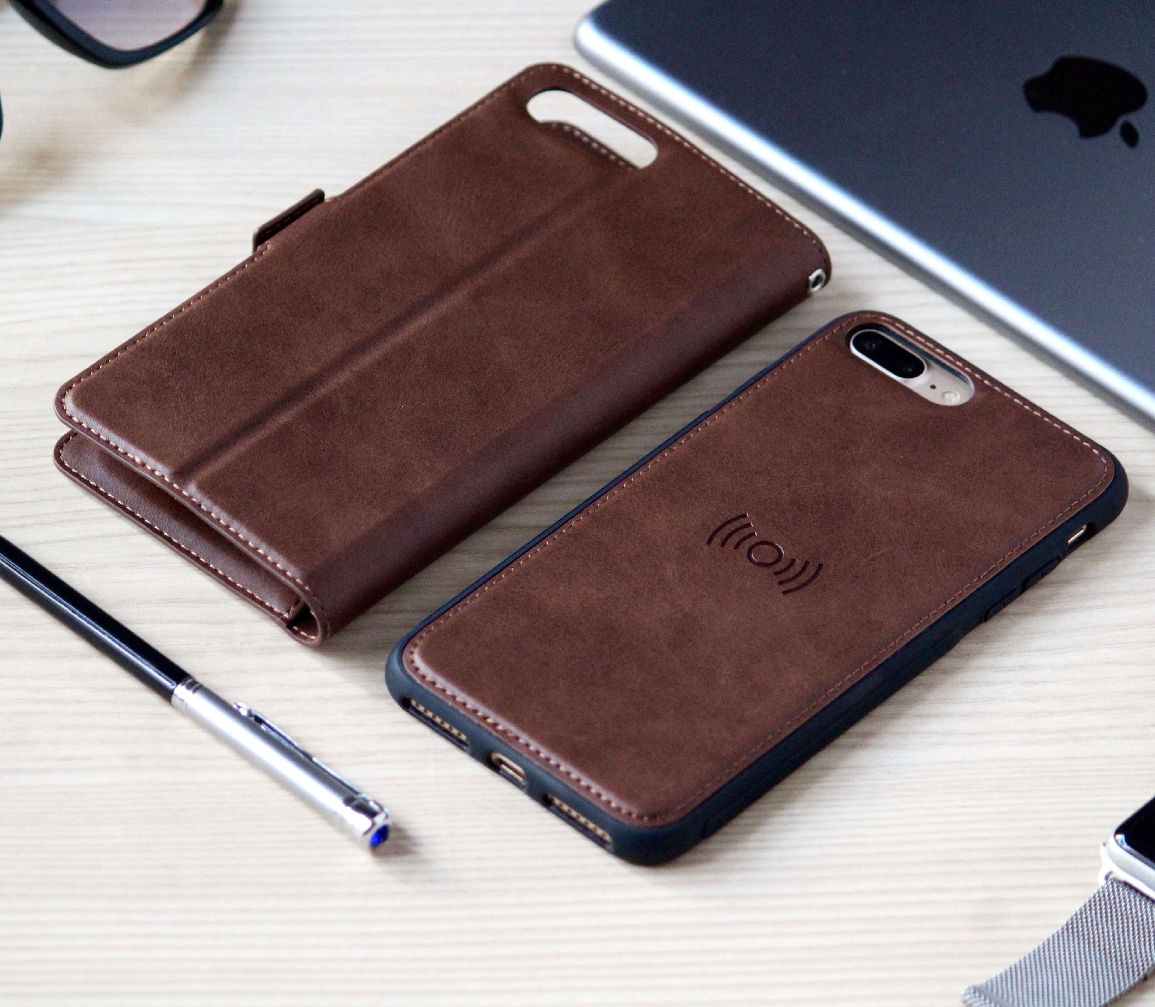 Two-In-One Wallet Style Premium Leather Luxury Flip Case iPhone cover – JustAndBest India