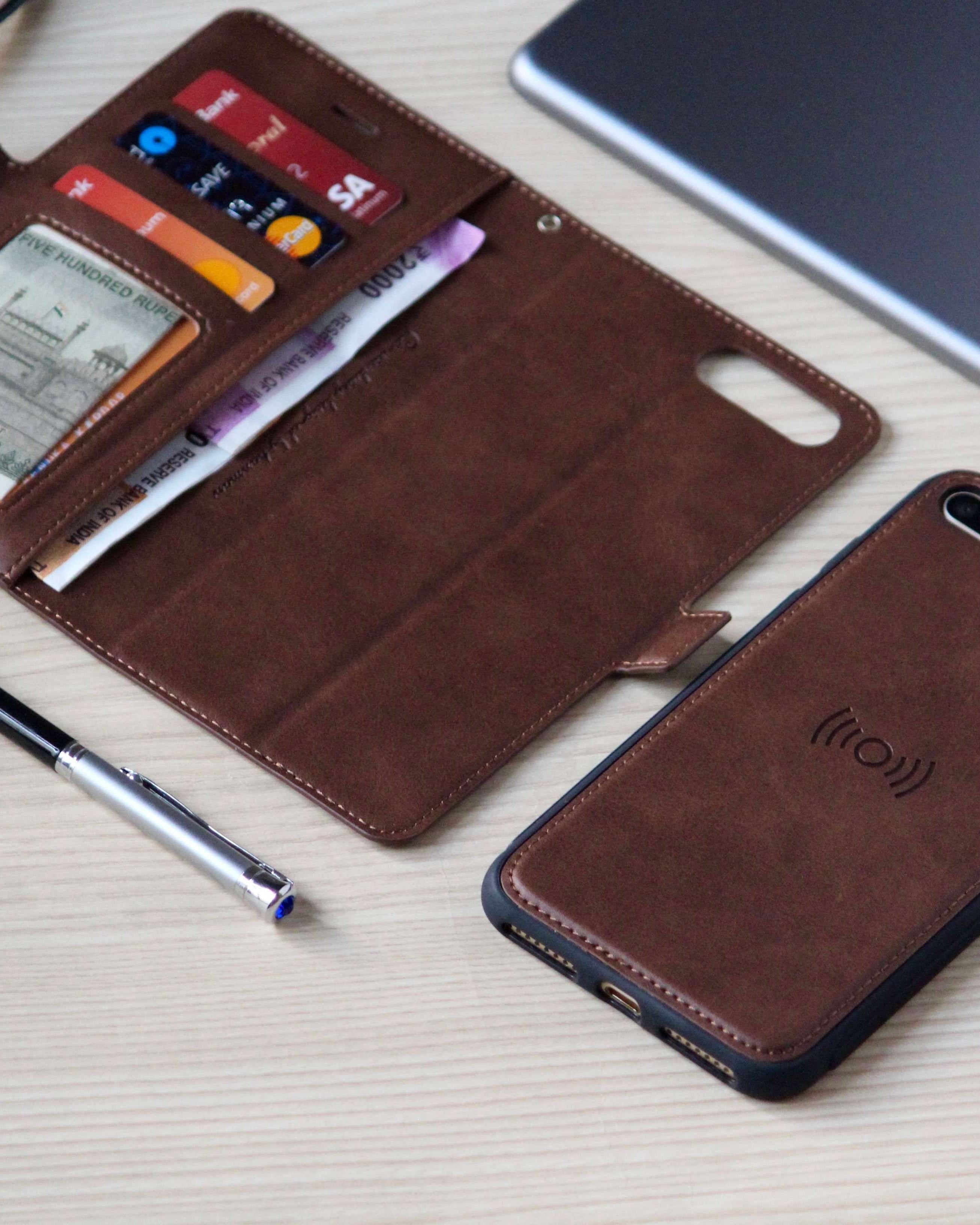 Two-In-One Wallet Style Premium Leather Luxury Flip iPhone SE 2020 Case