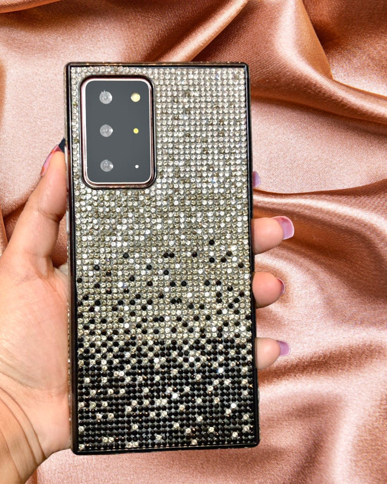 Black & Silver Gradient Rhinestones Samsung Galaxy S20 case