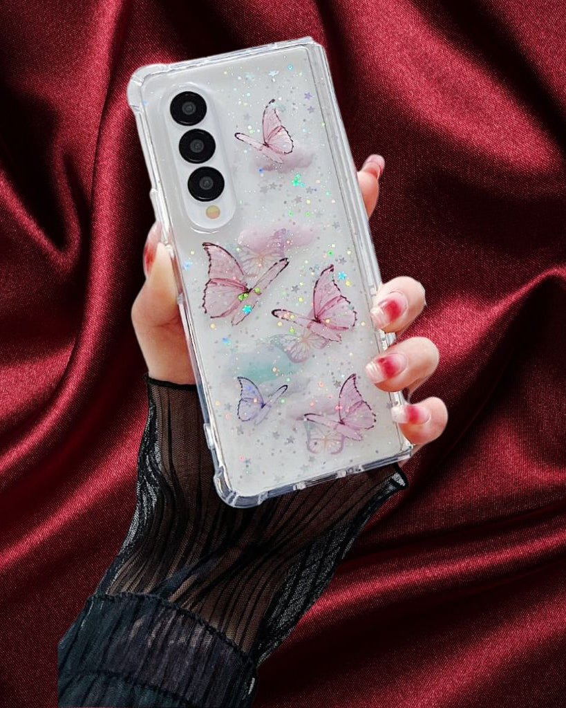 z fold 5 Glitter Transparent Cover