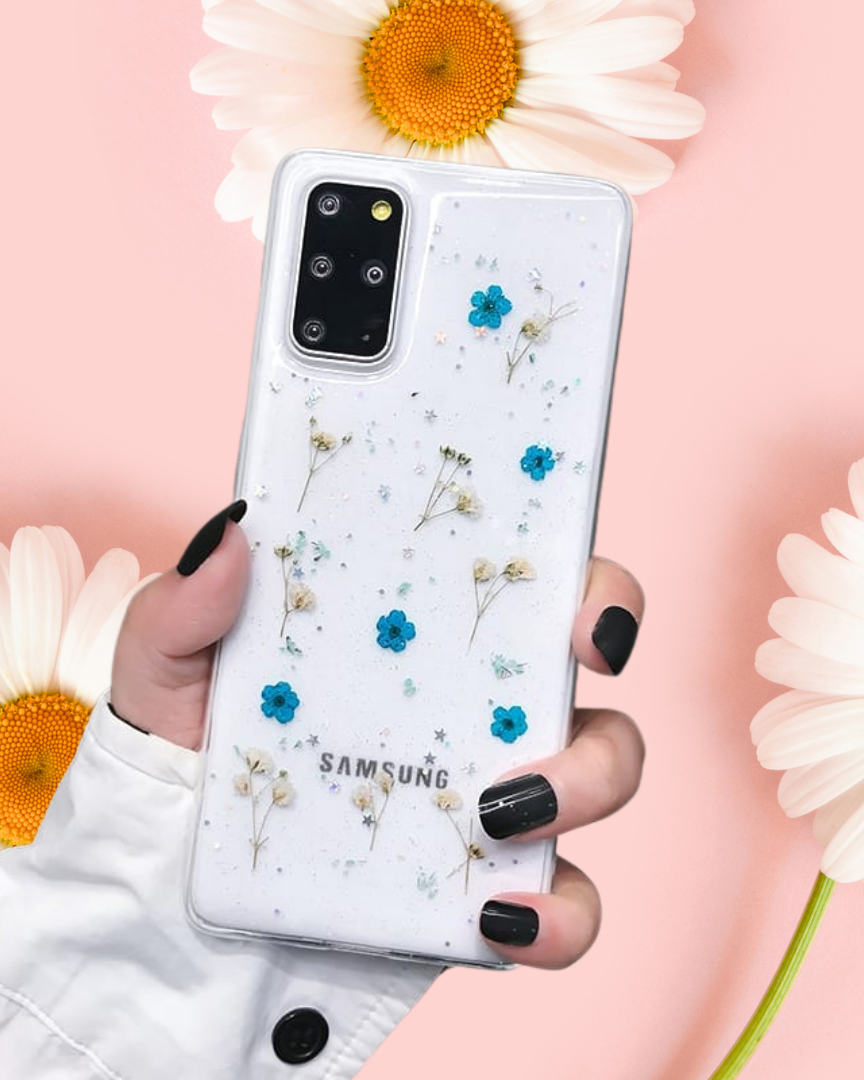 Floral Glitter Cover for Samsung S21