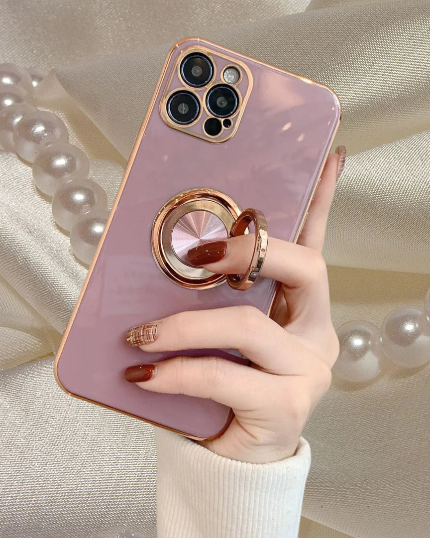 iphone 13 Gold Electroplated Ring Holder Cover