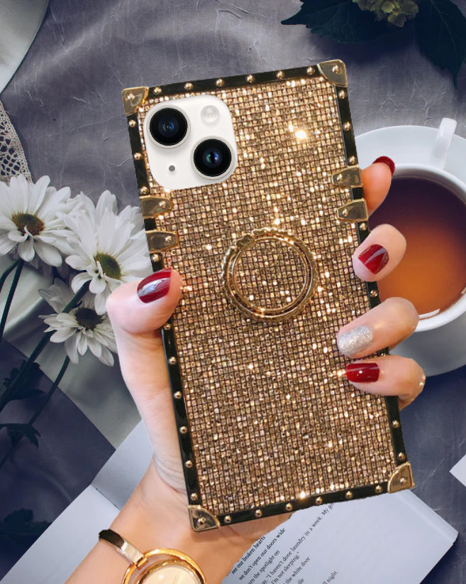 Gold Glitter Ring Holder Luxury Cover
