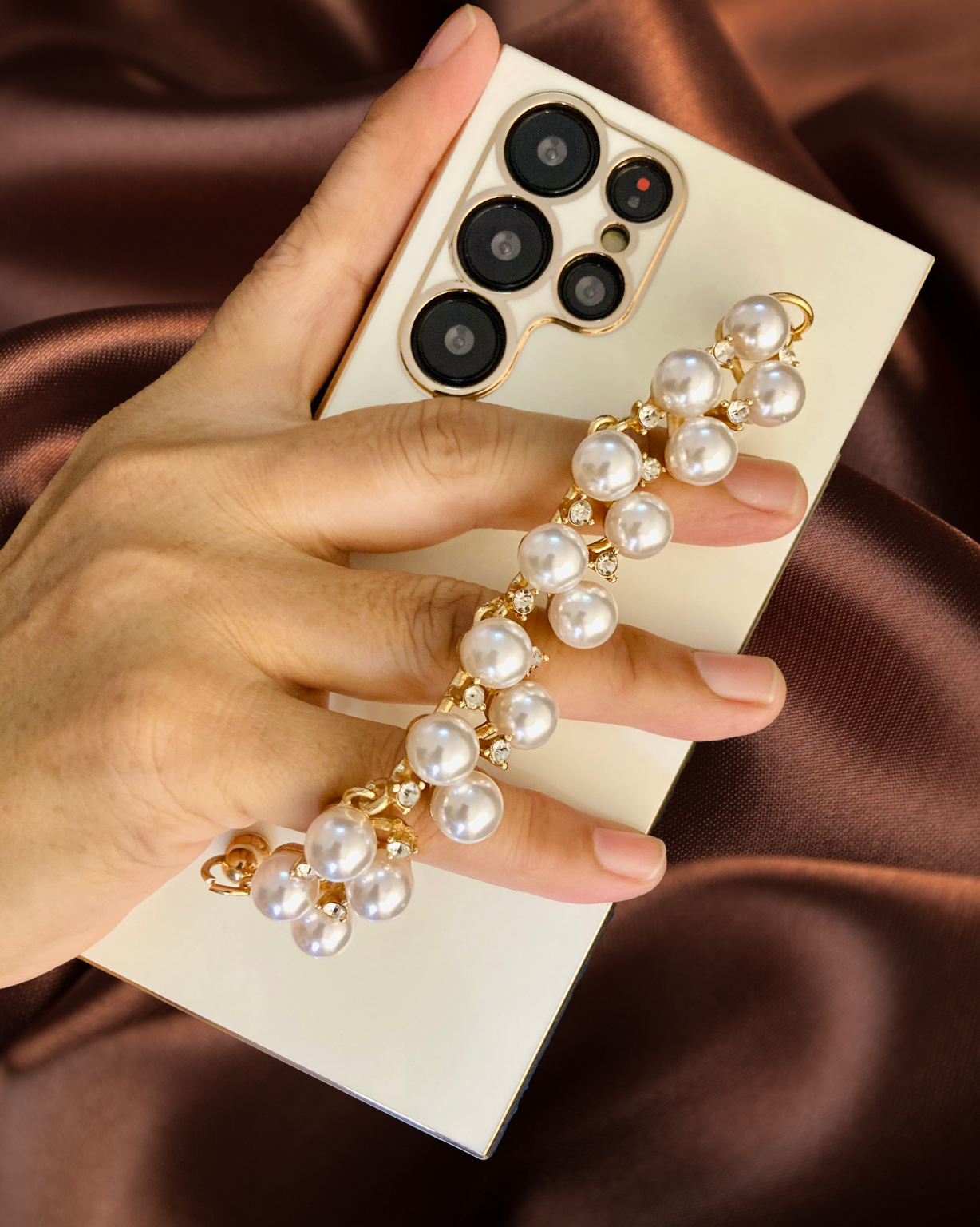 Elegant Pearl Rhinestones Bracelet Cover S23