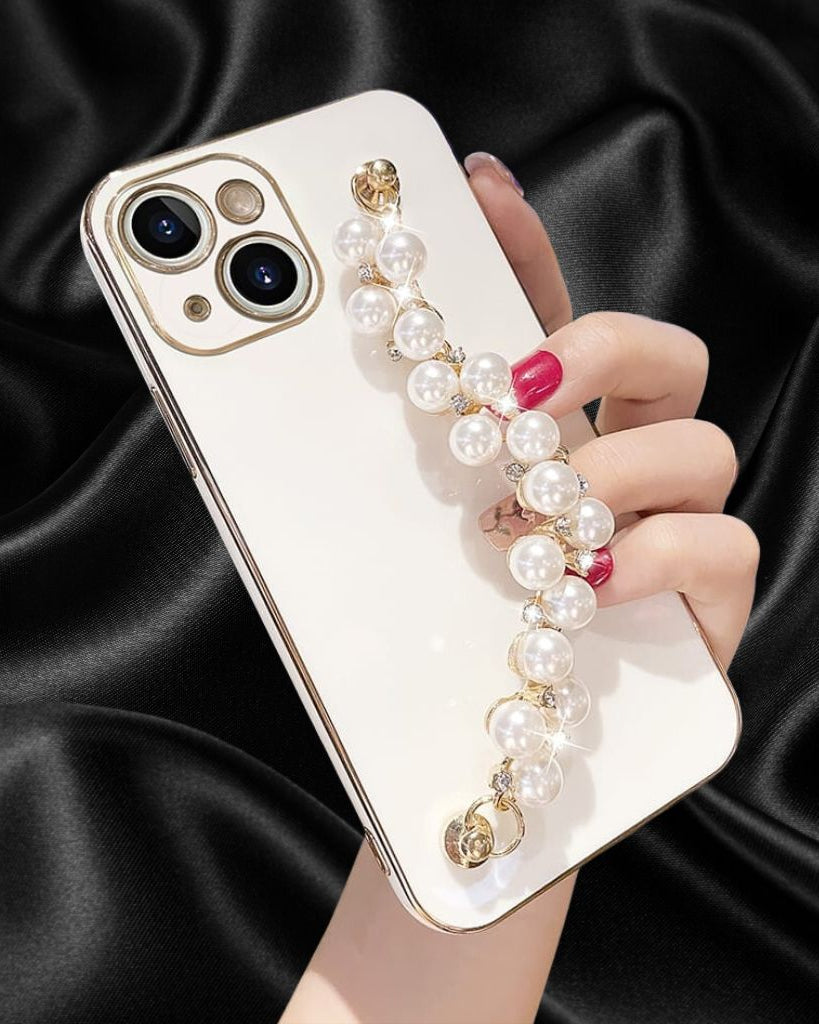 Elegant Pearl Rhinestones Bracelet Cover for iphone 14