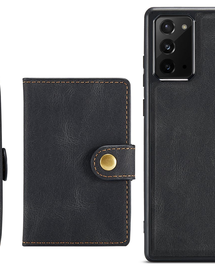 Black Magnetic Wallet Style Leather Case for Samsung