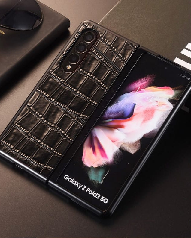 Croco Pattern Genuine Leather for z fold