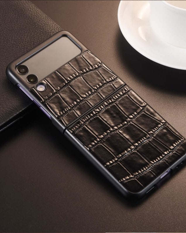 Croco Pattern Black Leather Luxury Case iPhone cover – JustAndBest India
