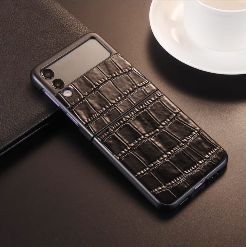 Croco Pattern Black Leather Luxury Case iPhone cover – JustAndBest India