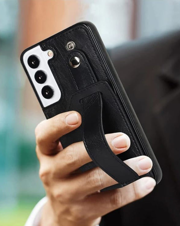 Premium Leather Wallet Style Hand Strap Case iPhone cover – JustAndBest India