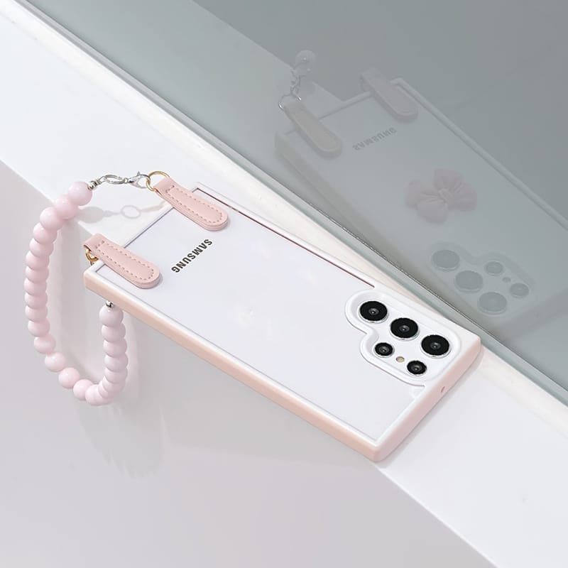 Pink Pearls Bracelet Lanyard Cover – phone accessory by JustAndBest India