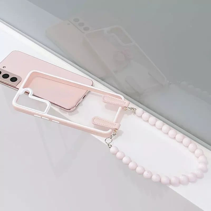 Pink Pearls Bracelet Lanyard Cover – phone accessory by JustAndBest India