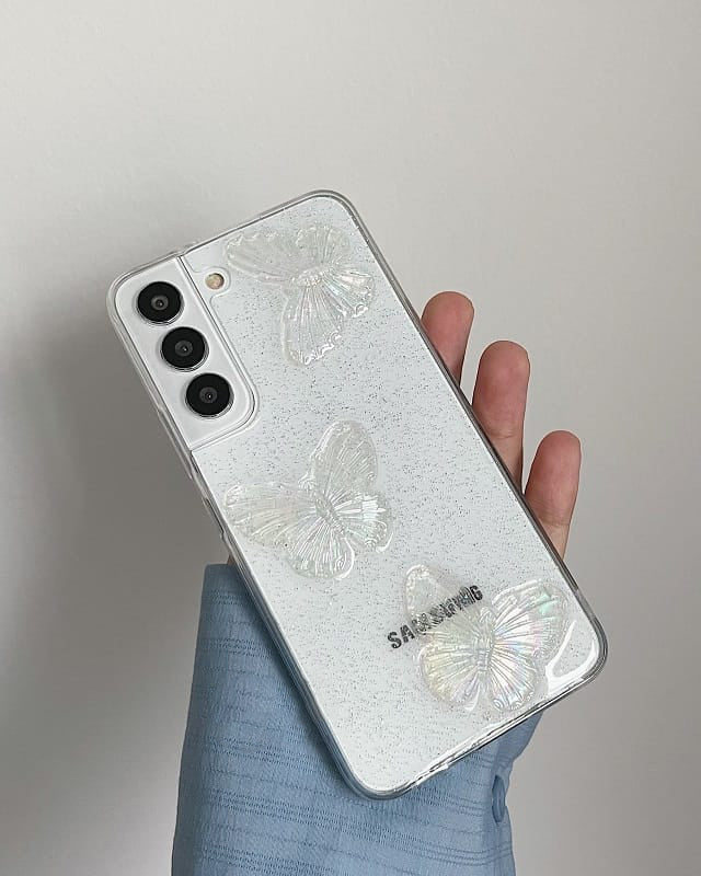 Clear butterfly phone case