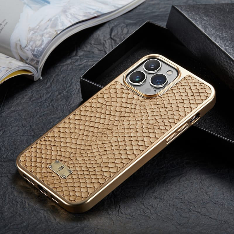 Royal Python Gold Plated Premium Leather Luxury Case iPhone cover – JustAndBest India