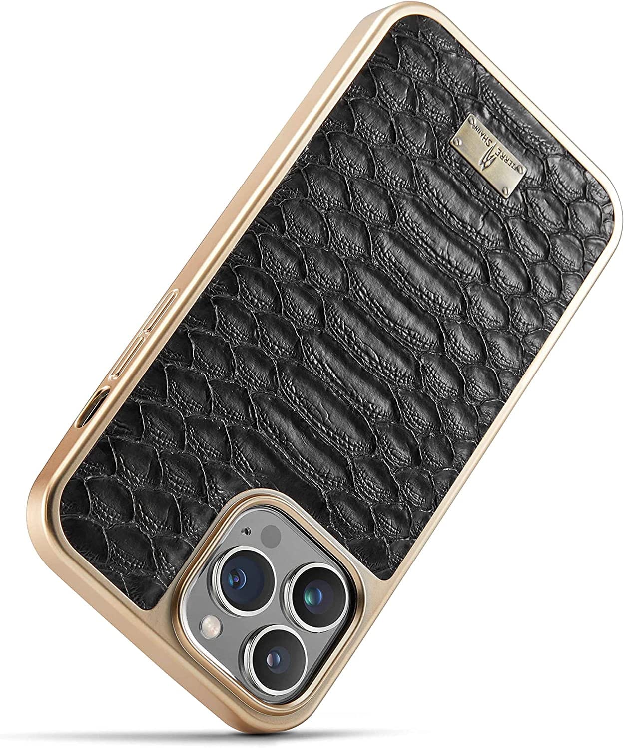Jet Black Gold Plated Premium Leather Luxury Case iPhone cover – JustAndBest India