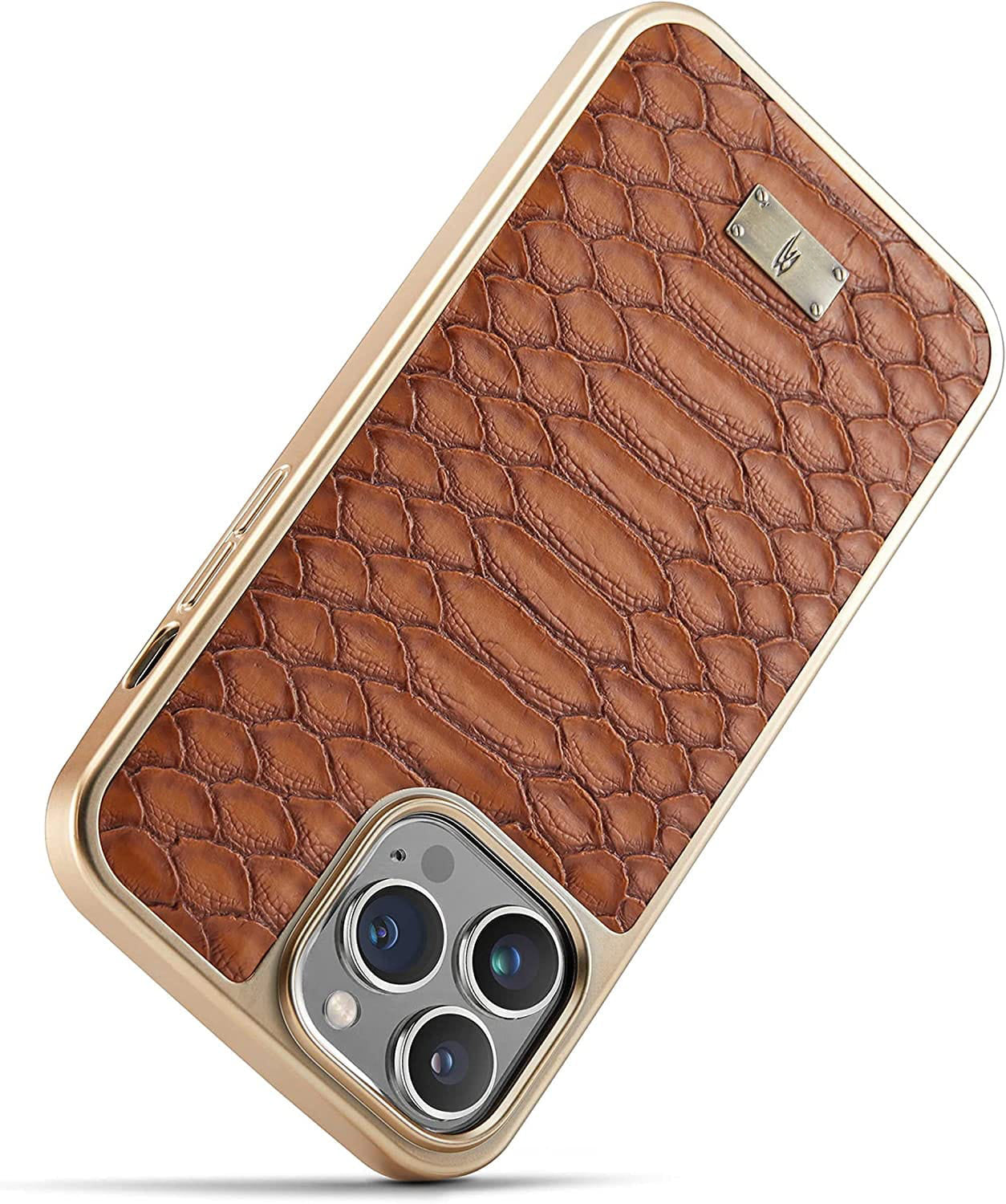 Royal Brown Gold Plated Premium Leather Luxury Case iPhone cover – JustAndBest India