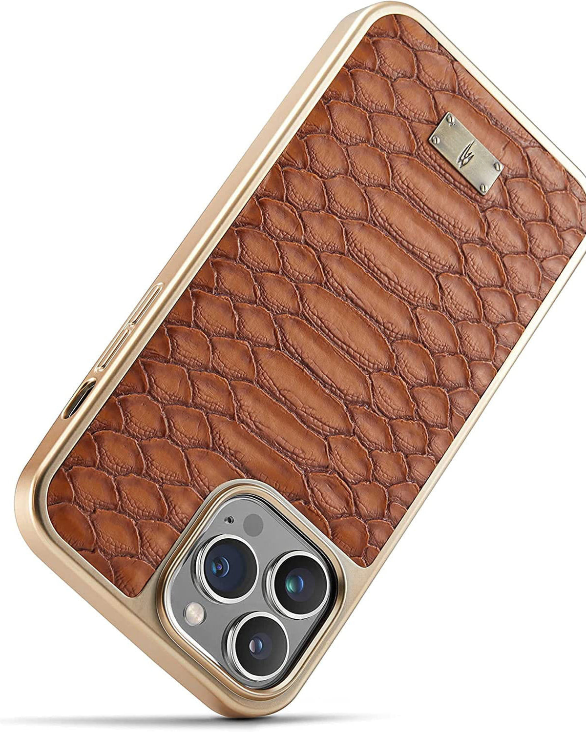 Royal Brown Gold Plated Premium Leather Luxury Case