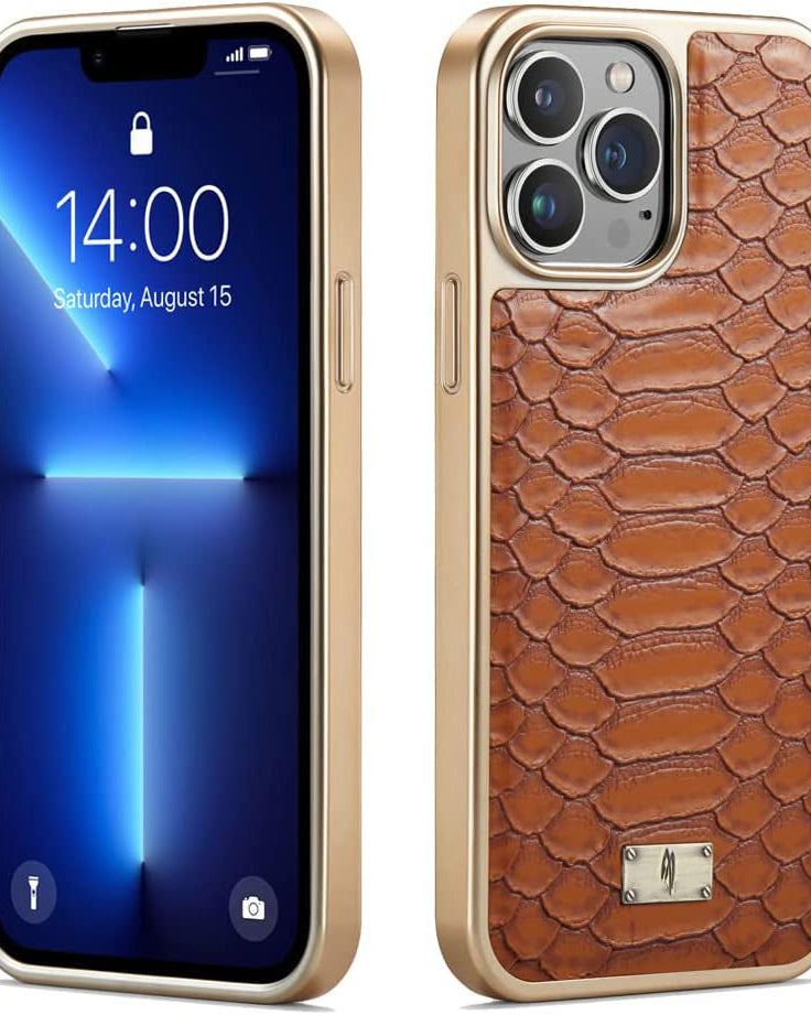 brown leather iphone case