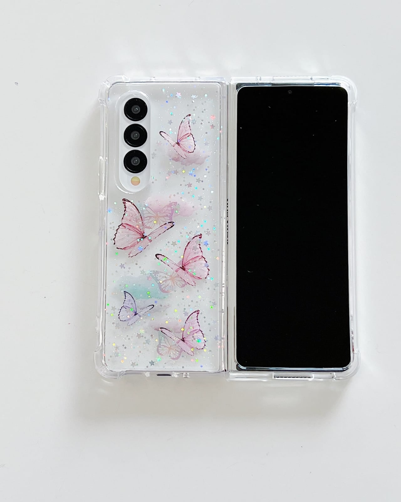 Butterfly Glitter Transparent Cover