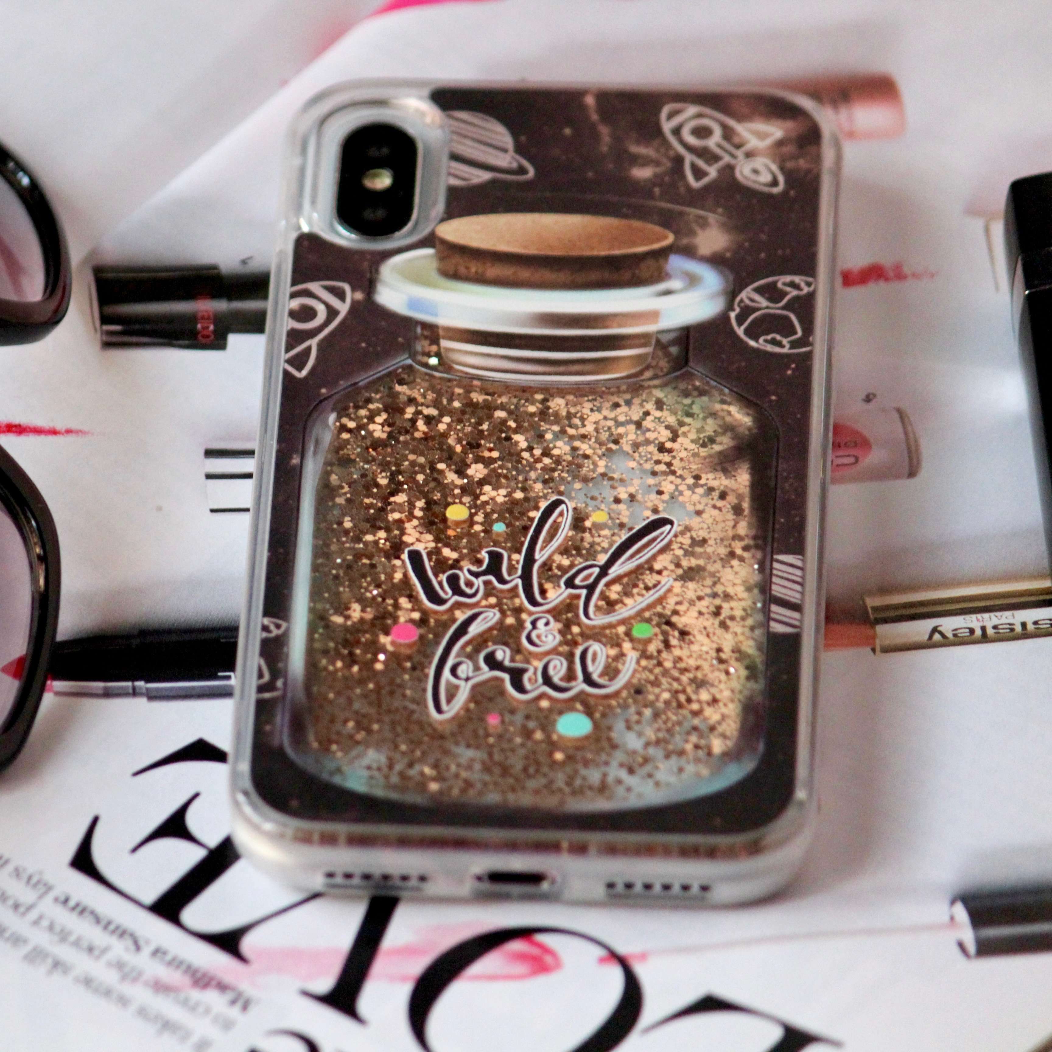 Wild And Free Glitter Sequin Quicksand Case iPhone cover – JustAndBest India