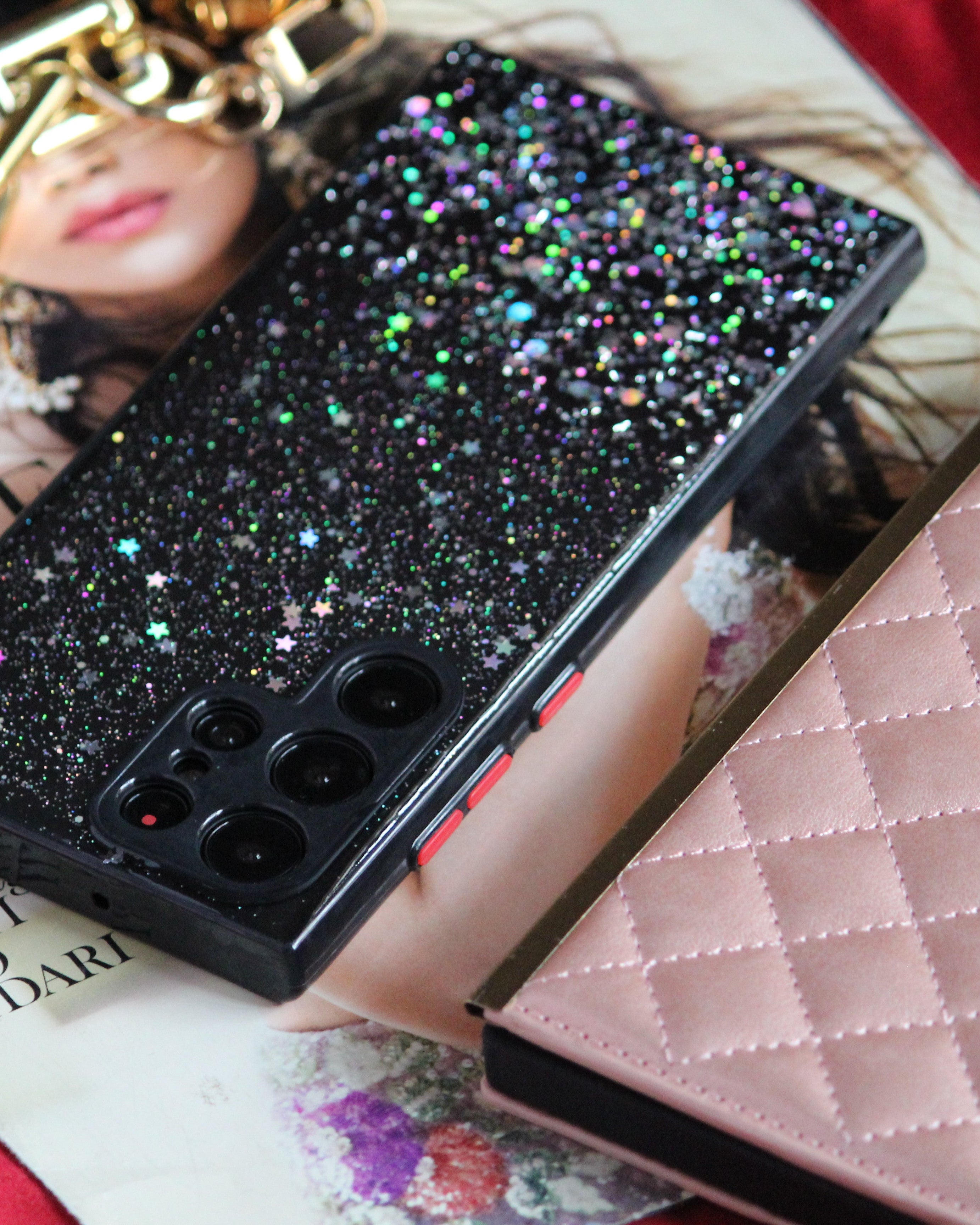 Glitter Stars Transparent Cover iPhone cover – JustAndBest India