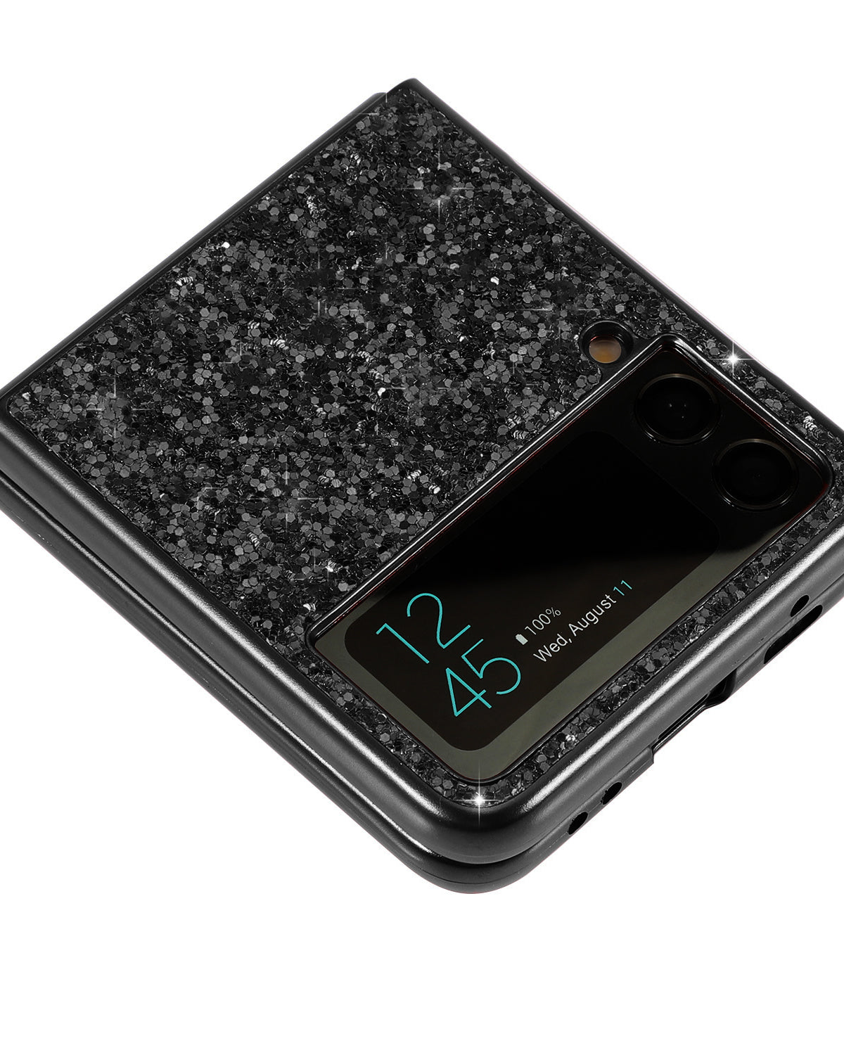 Bling Black Glitter Cover for Samsung Z Flip 4