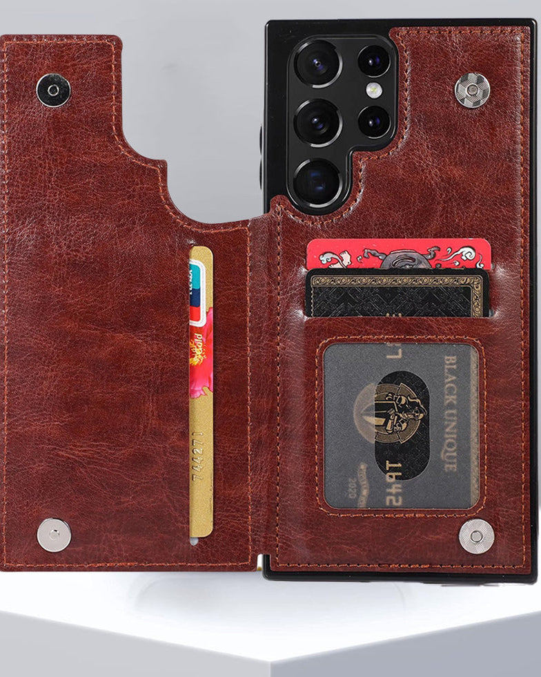 Luxury Wallet Style Premium Leather Cover iPhone cover – JustAndBest India