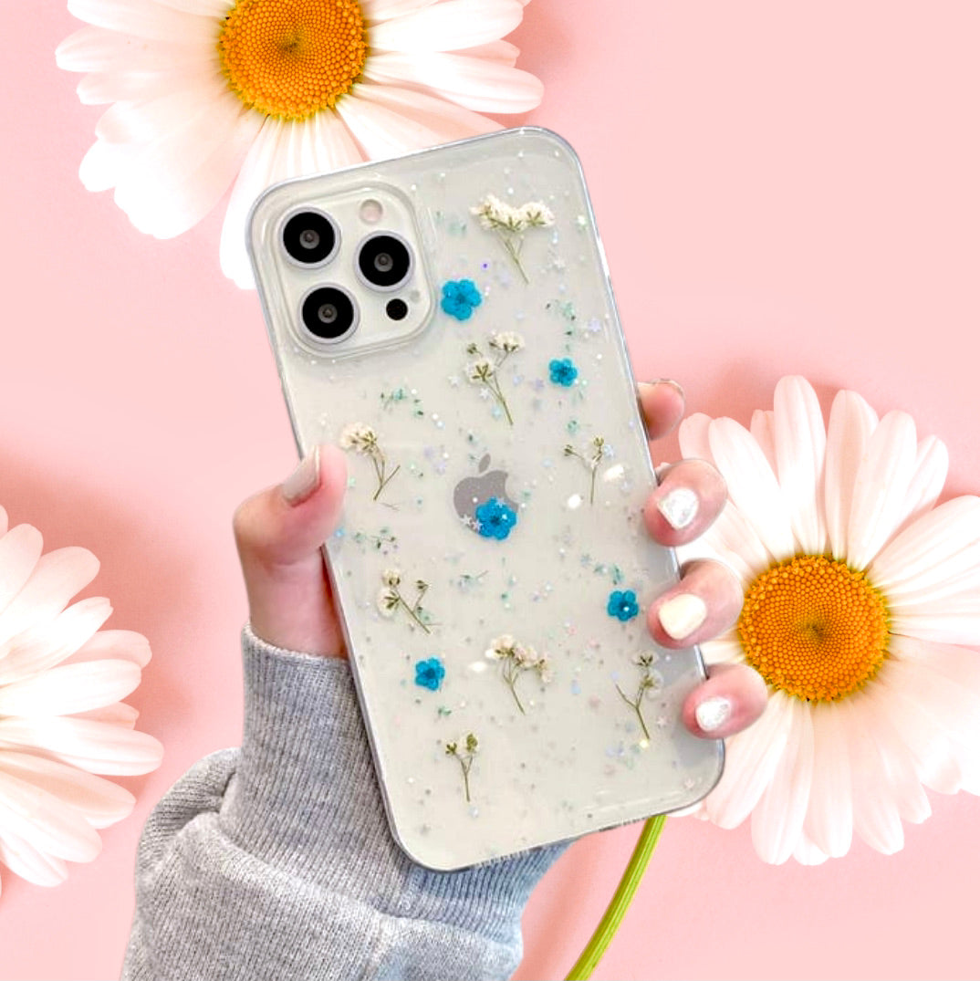 Real Cosmos Floral Glitter Cover iPhone cover – JustAndBest India