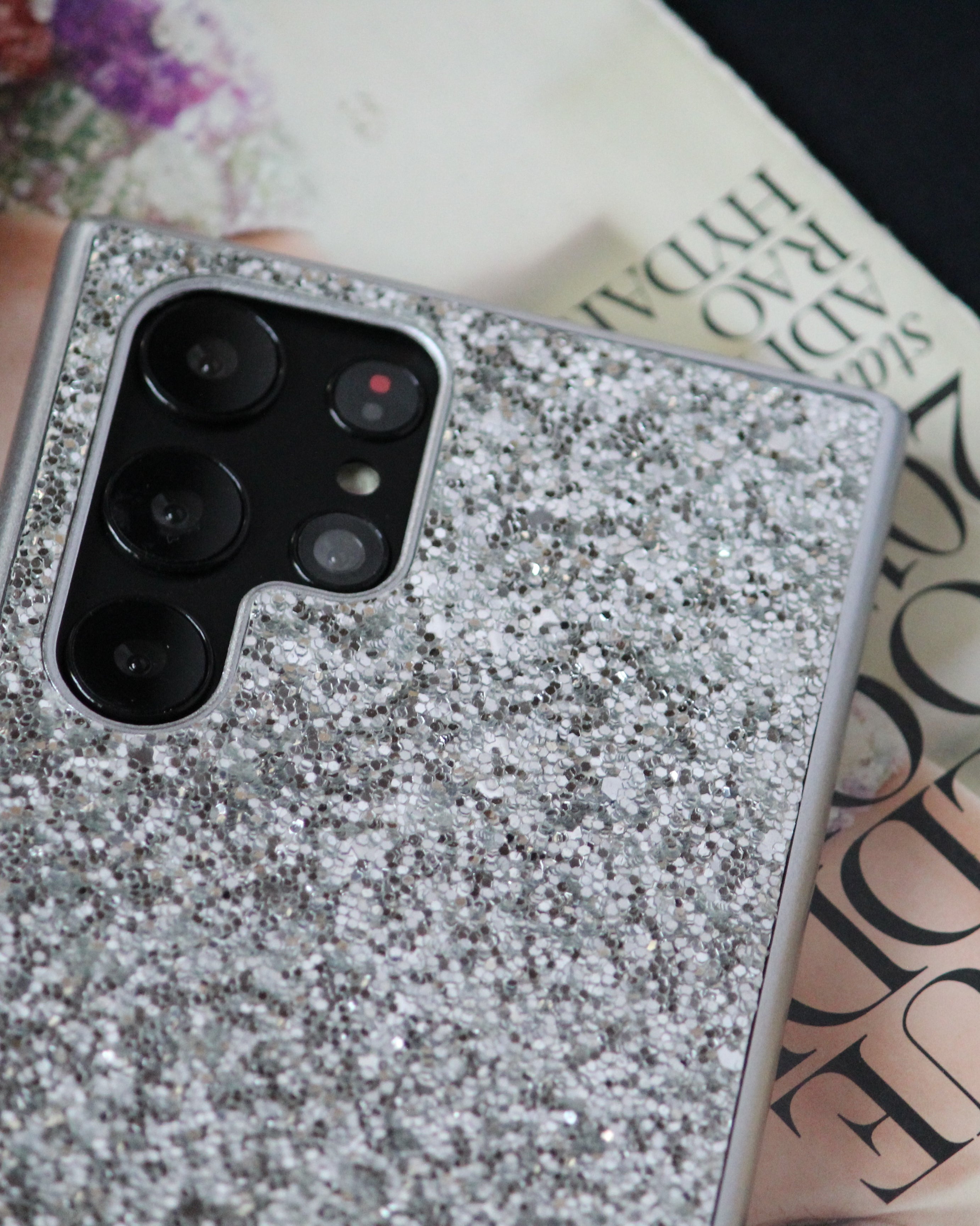 Sliver Sequin Cover S22 ultra