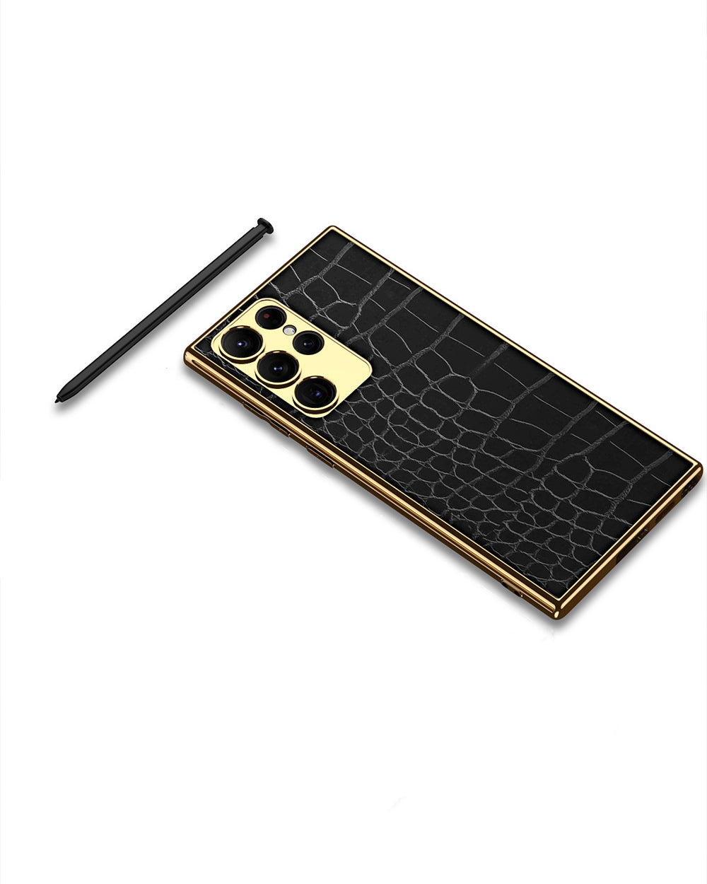 Gold Electroplated Croco Pattern Leather Luxury Cover iPhone cover – JustAndBest India