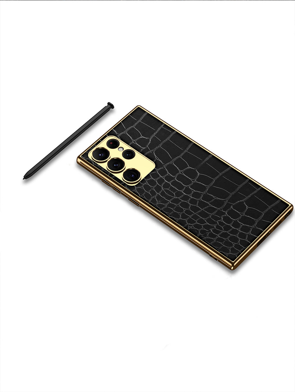 Gold Electroplated Croco Pattern Leather Luxury Cover iPhone cover – JustAndBest India