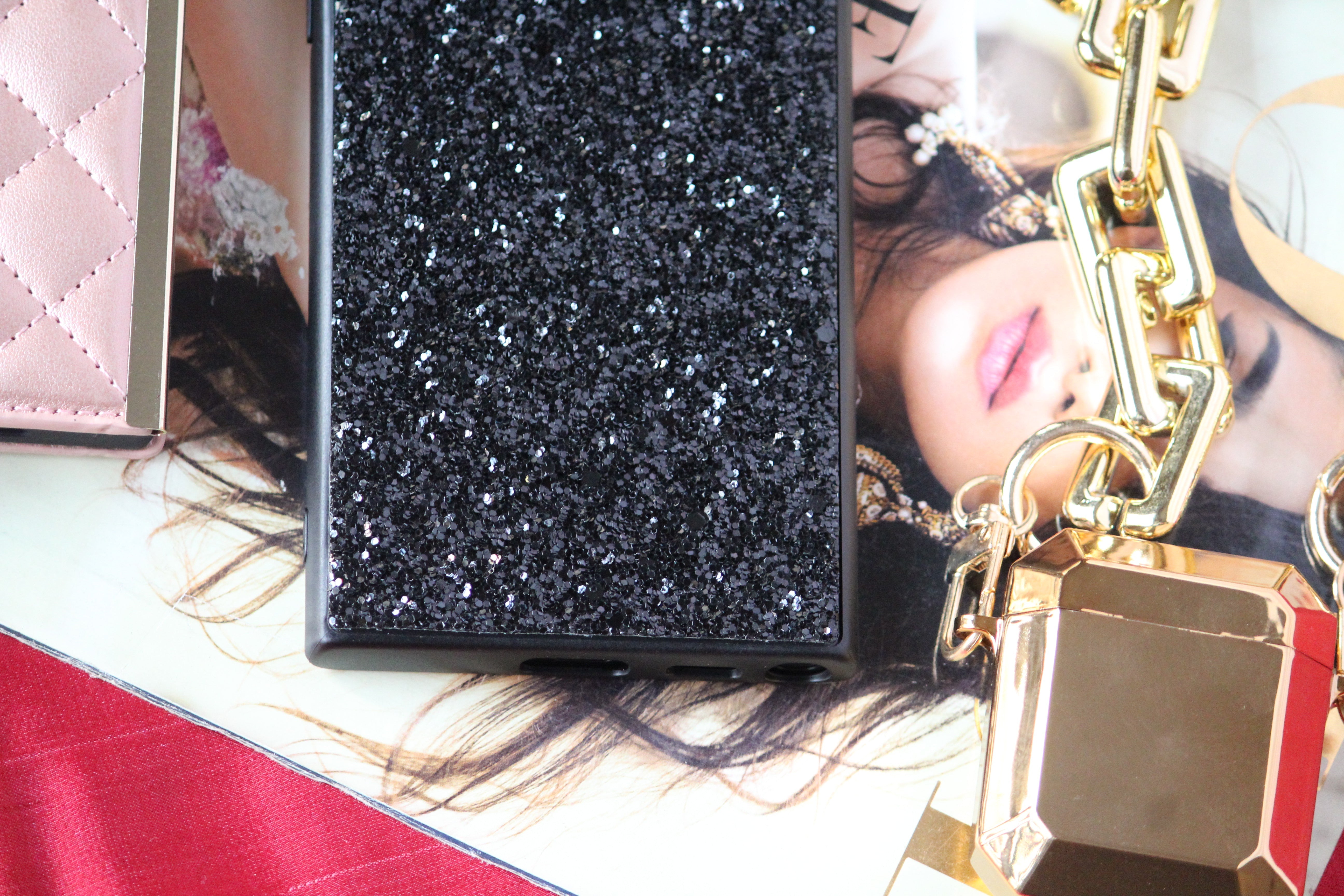 Black Glitter Bling Sequin Cover iPhone cover – JustAndBest India