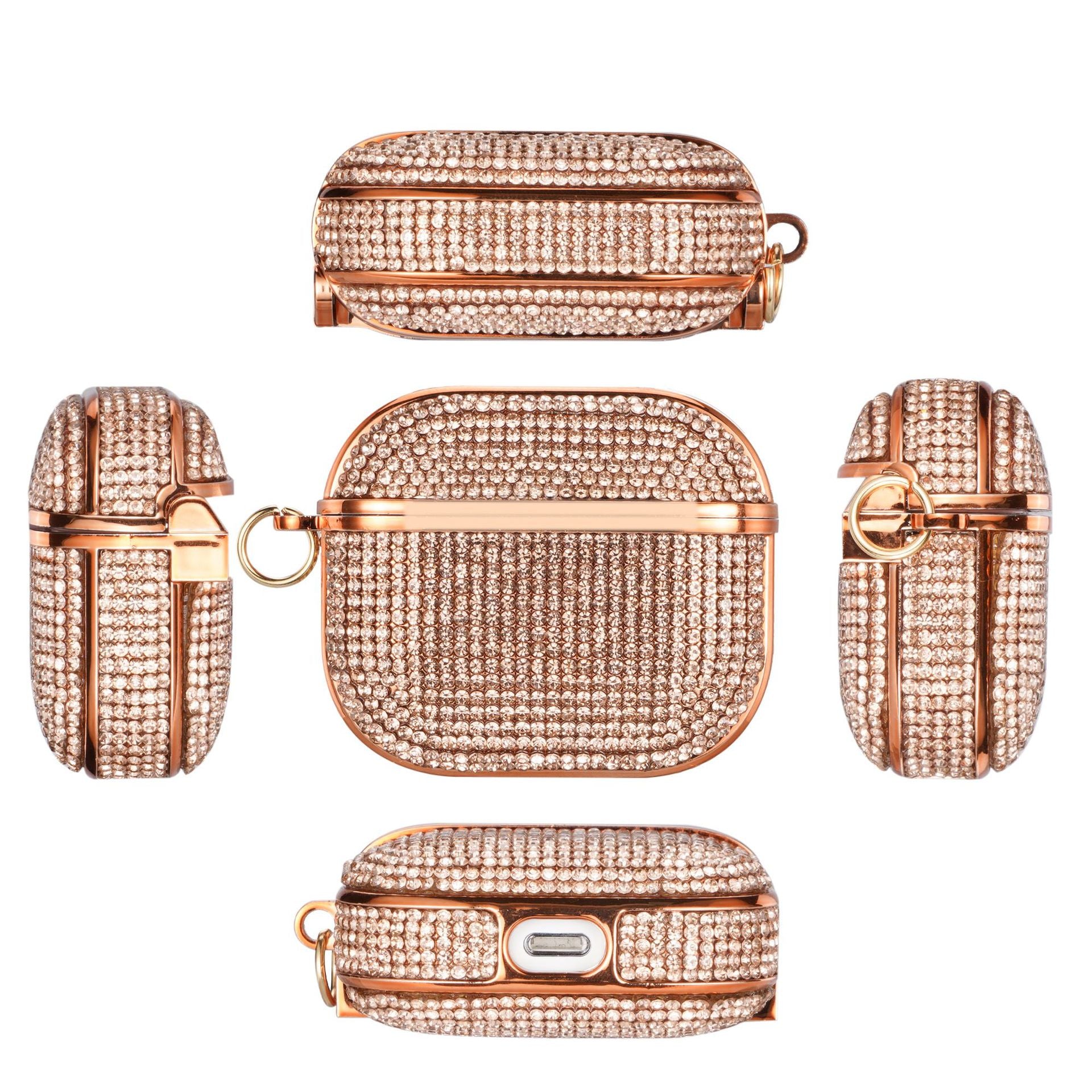 Champagne Gold Diamond Rhinestones Luxury AirPods Cover iPhone cover – JustAndBest India