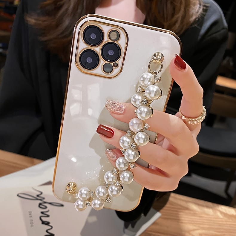 Elegant Pearl Rhinestones Bracelet Cover iPhone cover – JustAndBest India