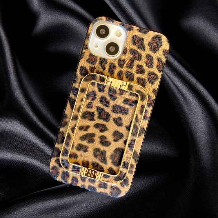 Classy Leopard Style Gold Buckle Holder Case – phone accessory by JustAndBest India