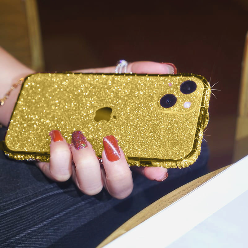 Gold Diamond Rhinestones Luxury Bumper Cover iPhone cover – JustAndBest India