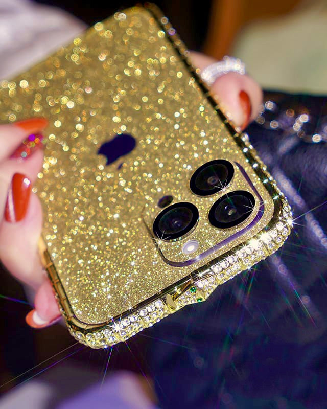 golden glitter iphone 14 case