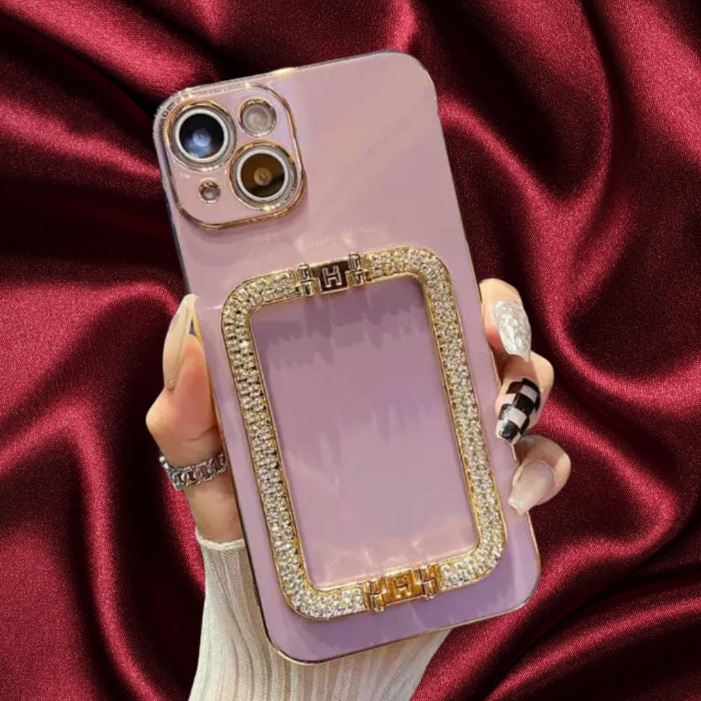 Diamond Rhinestones Gold Buckle Holder Cover – phone accessory by JustAndBest India